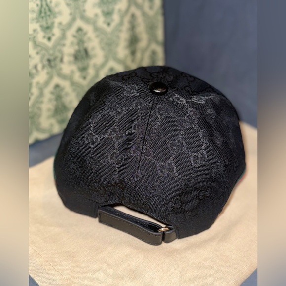 Gucci Original GG Canvas Baseball Hat with Web in black. - Picture 5 of 8
